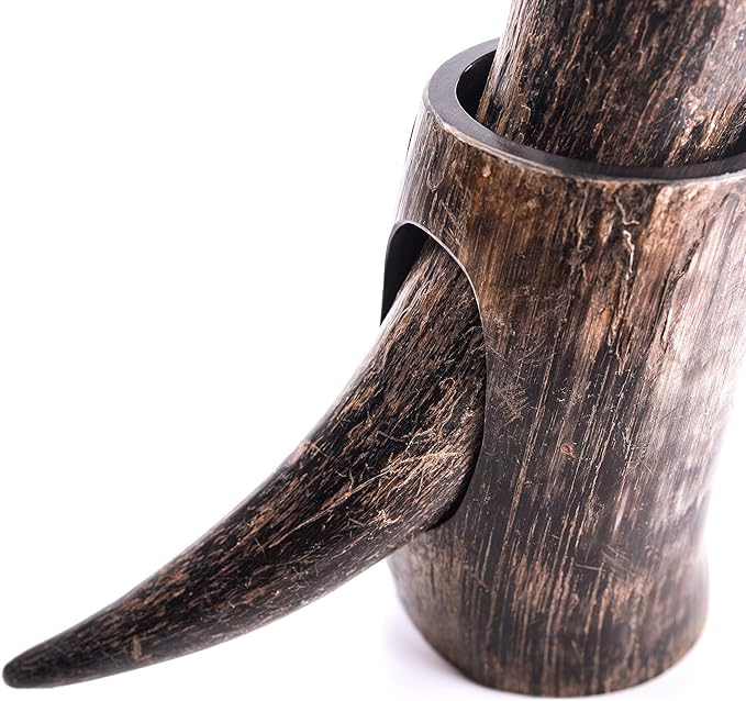 Norse Tradesman Genuine 20" Ox-Horn Viking Drinking Horn with Fitted Stand & Burlap Gift Sack - The Original, 20-Inches, Low Polish