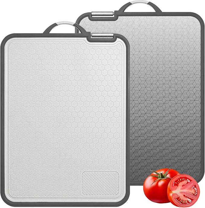 Titanium Cutting Board - 2025 New Upgrade 100% Pure Titanium Cutting Boards for Kitchen Double Sided Titanware Cutting Board,Hygiene Durable Dishwasher Safe Chopping Board (11.8x15.6)
