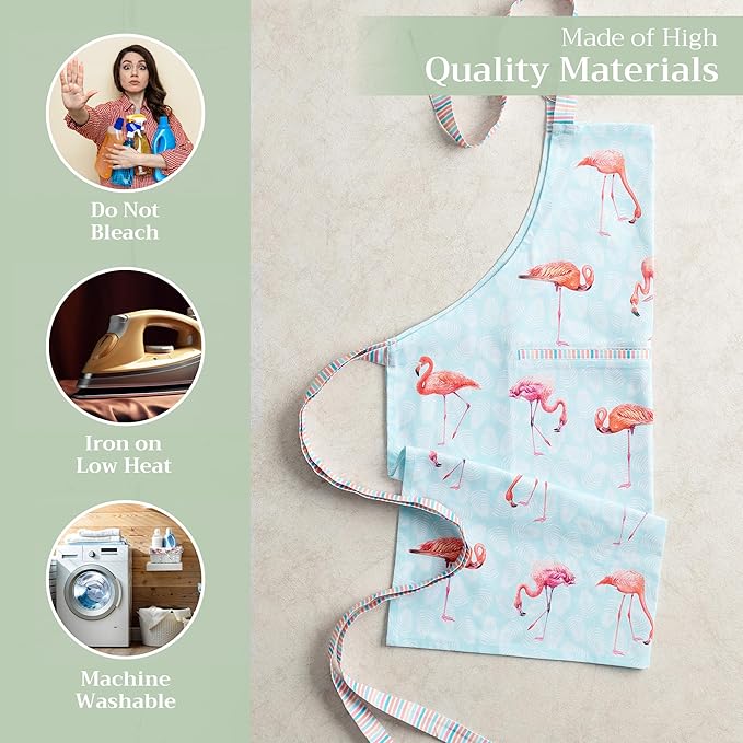 Maison d' Hermine 100% Cotton Apron for women with Pocket Kitchen Chef Apron for Men Cooking Gardening Server Waitress