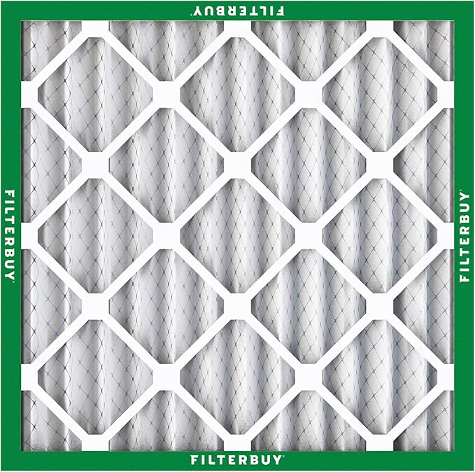 Filterbuy 11.25x11.25x2 Air Filter MERV 8 Essential Dust & Allergy Defense (6-Pack), Electrostatic Pleated HVAC AC Furnace Filters Replacement, Made in USA (Actual Size: 11.25 x 11.25 x 1.75)