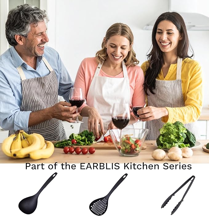 Cooking Spoon 12.2” – Lightweight Nylon Ladle, Non-Slip Grip, BPA-Free, Heat-Resistant 410°F, Nonstick Safe, Made in Japan