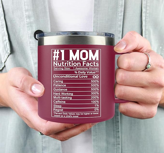 Gifts for Mom from Daughter, Son - Christmas Gifts for Mom, Wife, Women - Moms Birthday Gift Ideas, Cool Birthday gifts for Moms, Mothers - Best mom Mug, 14 oz Stainless Steel moms Coffee Mug