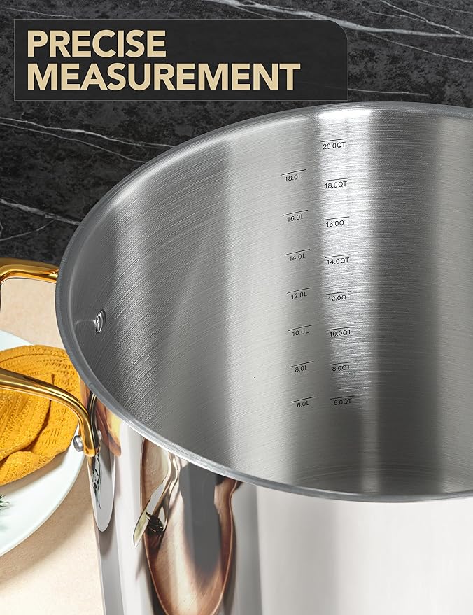 MICHELANGELO Stainless Steel Stock Pot with Lid - 12 Quart Soup Pot with Ergonomic Handle, Large Cooking Pots for StewSoup, Suitable for All Stoves