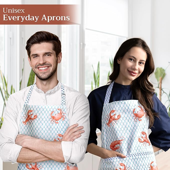 Maison d' Hermine 100% Cotton Apron for women with Pocket Kitchen Chef Apron for Men Cooking Gardening Server Waitress