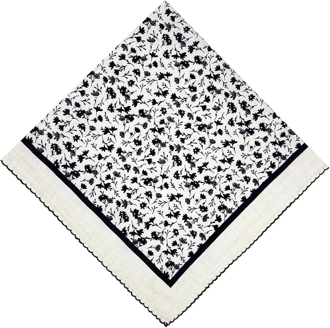 21x21 inches 100% Cotton Bandana for Women - Soft Square Scarf, Multi-Purpose Head Covering, Hair Bandana