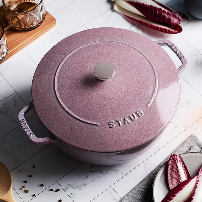 Staub Cast Iron Essential French Oven, Dutch Oven, 5-quart, serves 5-6, Made in France - Lilac