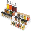 3-Tier Acrylic Spice Rack, Spice Organizers and Storage for Kitchen 2 Pack, 10.2 x 9.6 x 3.9 Inches