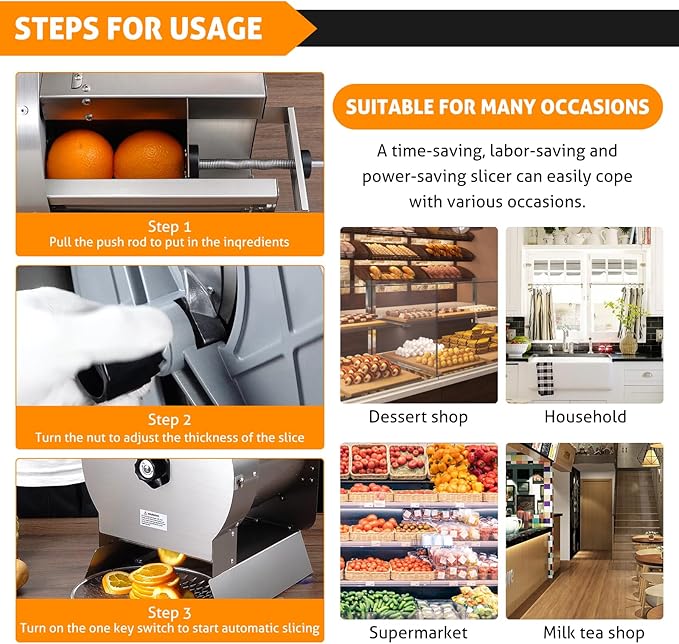 WICHEMI Electric Vegetable Slicer Commercial Fruit Slicer Cabbage Shredder Machine 2 IN 1 Manual Electric Vegetable Slicers Machine Stainless Steel Food Slicing Machines