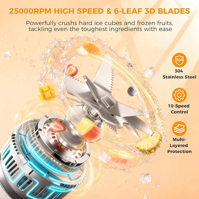 OSTBA Blenders for Kitchen with 68Oz, 1600W Blender for Smoothies, 10 Speeds BPA-Free Countertop Professional Blender for Ice Crushing, Frozen Fruits, Drinks, Self-Cleaning