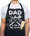 100% Cotton, Black Funny Aprons for Men, Dad, Husband - Birthday, Father’s Day Grilling Gifts for Papa, Husband.