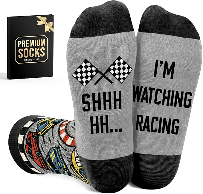 VICRAZY Racing Car, Sport Car Socks for Men, Women - Formula 1 Gifts, Racing Socks, Stocking Stuffers for Men, Women