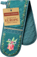Maison d' Hermine Double Oven Mitt (7" x 35") 100% Cotton Heat Resistant BBQ Cooking Gloves with Loop for Thanksgiving Christmas Decorations Baking Cooking Barbeque Handling Hot Pan (Hygge Christmas)