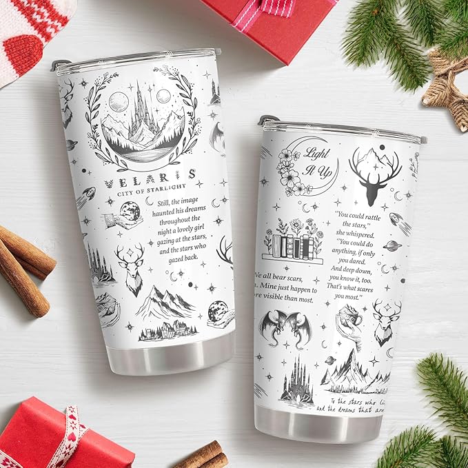 34HD Xmas Gifts - Starlight Tumbler 20oz tumbler with Handle, Starlight Stainless Steel Vacuum Insulated Coffee Mug for Christmas, Leak-Proof Gifts for Space Lover