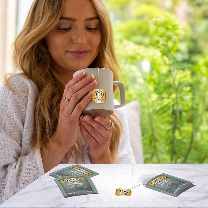 Twinings Prince of Wales Black Tea Individually Wrapped Bags, 20 Count (Pack of 2), Velvety Smooth & Mild, Caffeinated, Enjoy Hot or Iced, 20 Teabags