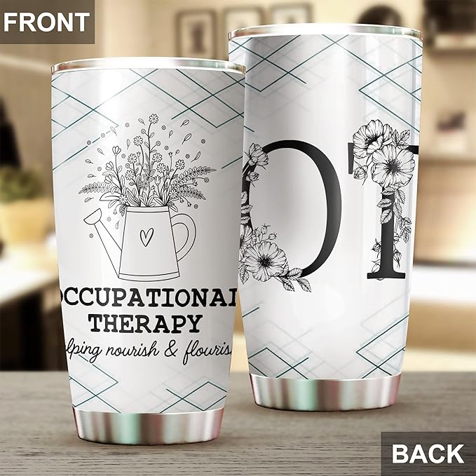 Occupational Therapy Gifts - Tumbler Stainless Steel 20oz, OT Occupational Therapist Gift For Women Men, Occupational Therapy Assistant Drinking Cups For Coworker Staffs (OT06)