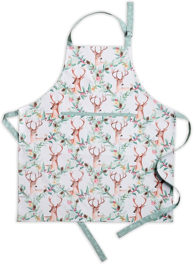 Maison d' Hermine 100% Cotton Apron for women with Pocket Kitchen Chef Apron for Men Cooking Gardening Server Waitress