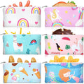 Chumia 6 Pcs Reusable Snack Bags Christmas Gifts Food Safety Washable Snack Bags Lunch with Zipper Portable Sandwich Bag Food Storage Pouch Double Layer(Cute,6.9 x 3.7 Inches)