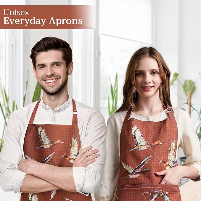 Maison d' Hermine 100% Cotton Apron for women with Pocket Kitchen Chef Apron for Men Cooking Gardening Server Waitress
