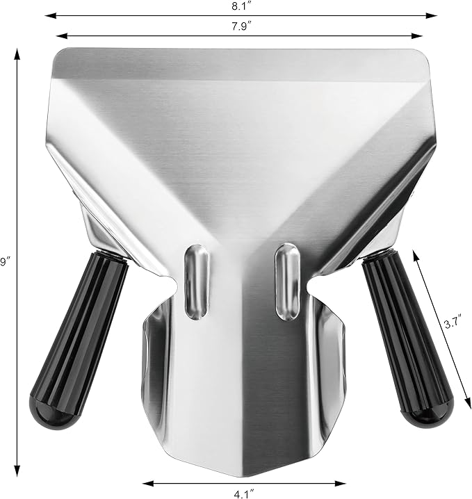 New Star Foodservice 37784 Stainless Steel Commercial French Fry Bagger with Dual Handle