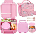 Kids Lunch Box Set with Bento Box, 9oz Stainless Steel Thermos & Insulated Lunch Bag – Hot & Cold Leakproof Lunch Container with Utensils for School & Travel