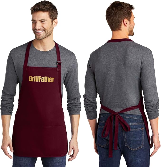 Custom Text Cooking & BBQ Apron – Personalized Chef or Grill Gift – Medium Length (1-3 Lines)