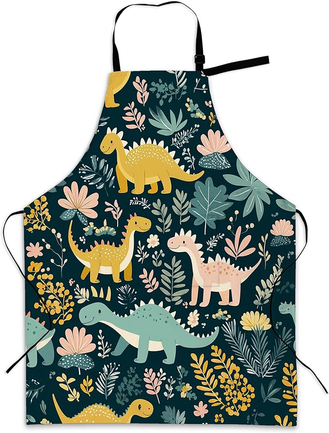 Kitchen Apron with Pocket,Waterproof Adjustable Neck and Long Ties, Cooking Baking Gardening Painting Apron for Women