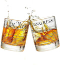 Greenline Goods Whiskey Glasses – United States Constitution + Declaration Glass (Set of 2) - 10 oz Tumblers - American US Patriotic Gift Set - Old Fashioned We The People Cocktail Glasses