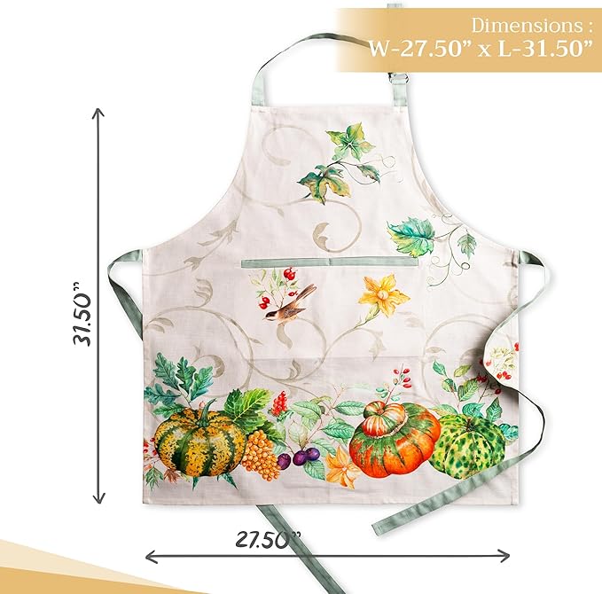 Maison d' Hermine 100% Cotton Apron for women with Pocket Kitchen Chef Apron for Men Cooking Gardening Server Waitress