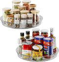 LAMU 2 Pack Lazy Susan Organizer 9.25 inch Lazy Susan Turntable for Cabinet, Rotating Spice Organization for Cabinet, Kitchen, Table Top, Countertop, Pantry Fridge Organizers and Storage, Gray