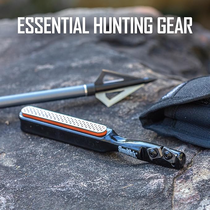 Smith’s 50047 Edgesport Stick Knife & Broadhead Sharpener – Portable Sharpener – Hunting & Archery Tool Sharpener – Carrying Pouch – Carbide & Diamond Stone – Pocket Knife Sharpener