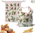 Reusable Beeswax Bread Bags for Homemade Bread,Sourdough Bread Bag with Zipper,Eco-Friendly Cotton Large Food Storage Bags to Keep Fresh,Bakery Essentials(2 Pack)