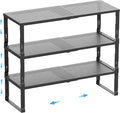 Expandable Spice Rack,Stackable Storage for Cabinet, Multi-Functional Kitchen Shelving,Height-Adjustable,Sustainable Organizer Solution(3Packs/Black/Large)