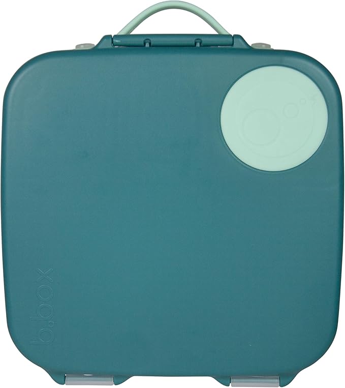 b.box Kids Lunch Box – 4 compartments (2 Leak-proof) Bento Box with Cold Pack & Removable Divider Reusable Snack Containers with Lids, Snack Box for Toddlers & Older Kids 8 1/2 cups (Emerald Forest)