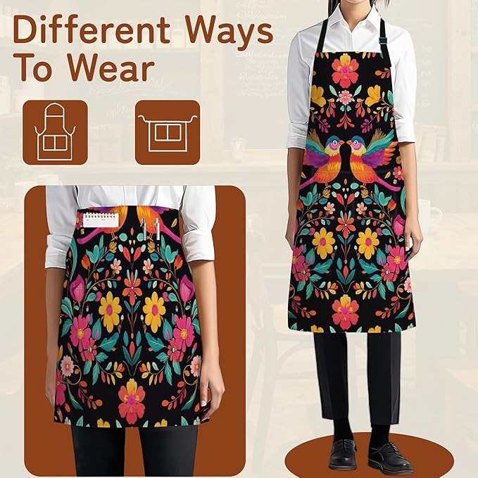 Adjustable Kitchen Apron with Pockets for Women and Men,Soft Chef Apron for Cooking, BBQ, and Grill