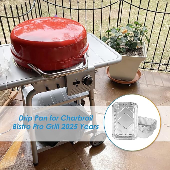 20-Pack Aluminum Drip Liner for Charbroil Bistro Pro 25302161 Grill Parts, Grease Catcher Drip Liner for Charbroil Bistro Pro Electric Grill Grease Tray 25302145 25302146