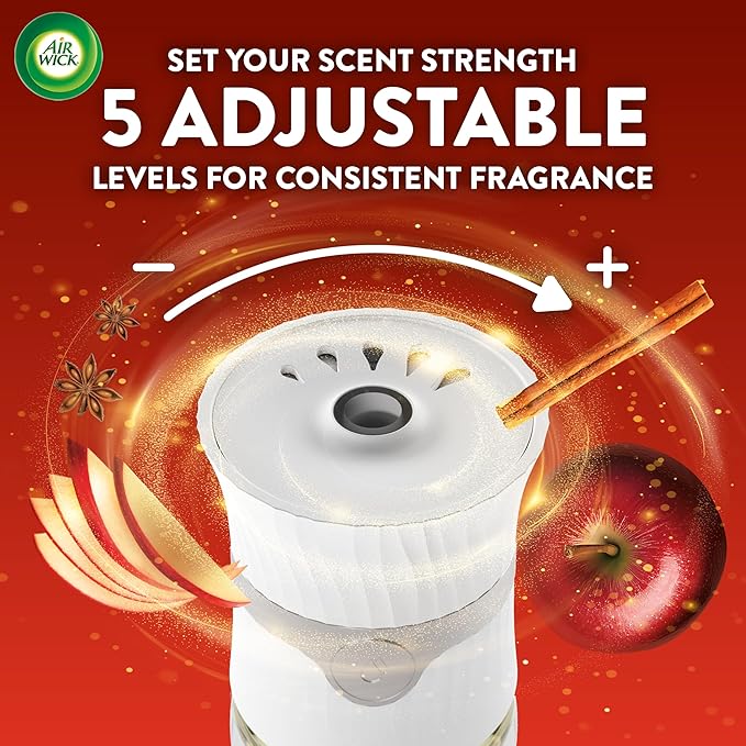 Air Wick Plug In Scented Oil Refill,Fall Scent, Fall Décor, Apple Cinnamon Medley, 7 ct