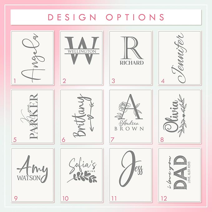 Personalized Tumbler with Engraved Name - 12 Designs, 20 Oz Coffee Tumbler with Slider Lid, Hot Pink, Double Wall Insulated - Custom Gift for Women