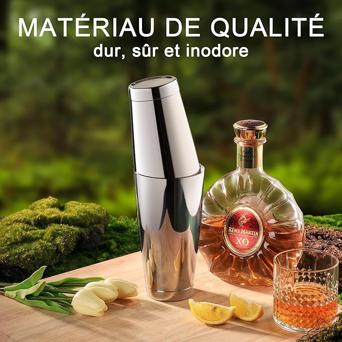 WOTOR Boston Cocktail Shaker Set, 18 oz & 28 oz Stainless Steel Weighted Shaker Tins, Metal Martini Shaker Drink Mixer for Bartending, professional Bar Tools for Bartender