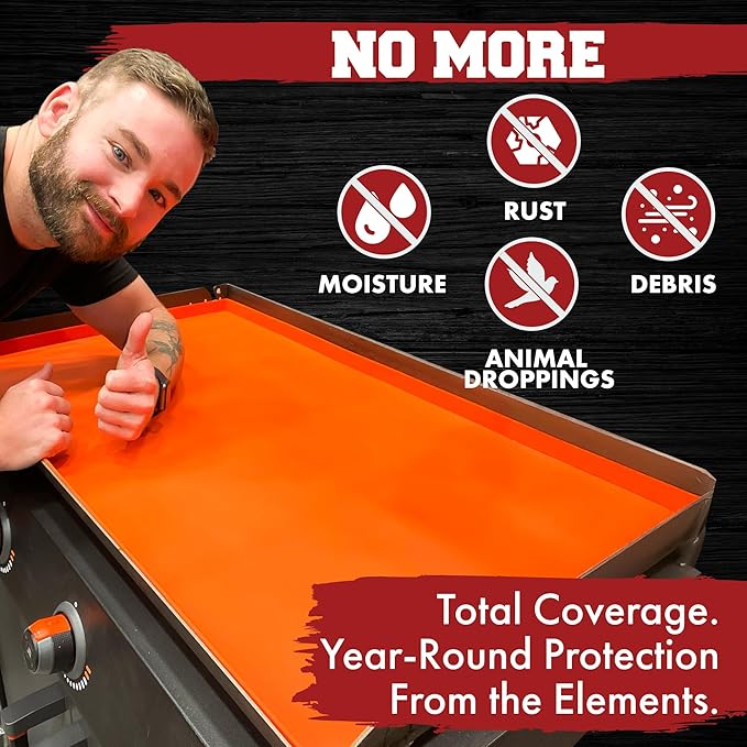 KITCHEN PERFECTION 17" Premium Silicone Griddle Cover Mat for Blackstone Griddle 17 Inch - Hermetic Protection from Rust & Debris All Year, Fits All Blackstone 17 Inch Models - Food Grade Silicone
