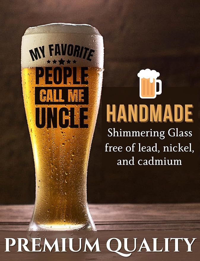 Onebttl Uncle Gifts from Niece Nephew, Beer Pint Glass Mug 15oz/440ml