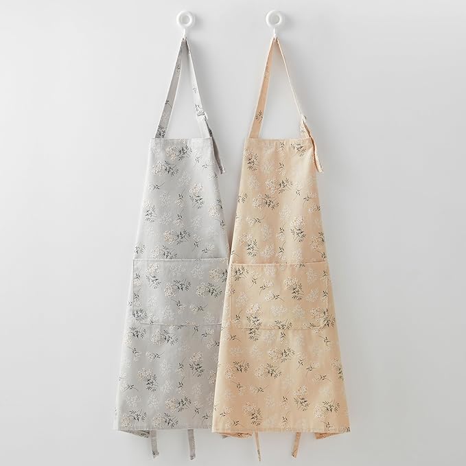 Cooking Baking Apron with Pocket,Janpanese Vintage Style Design with Adjustable Waist & Neck Straps,Chef Apron for Home, BBQ, Garden