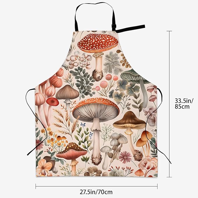 Octopus Apron for Women Men 28x33in, Kitchen Chef Aprons with 2 Pockets, Polyester, Underwater Octopus Apron
