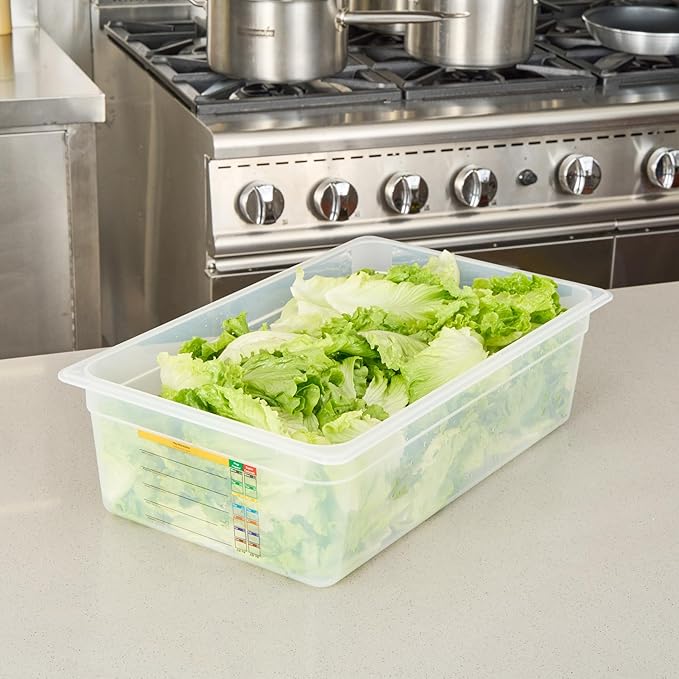 Restaurantware Food Storage Container 1 Pack of 20.7 x 12.6 x 5.9 Inches Plastic Stackable Storage Box White Reusable Label Container Dishwasher Safe For Restaurants And Kitchens