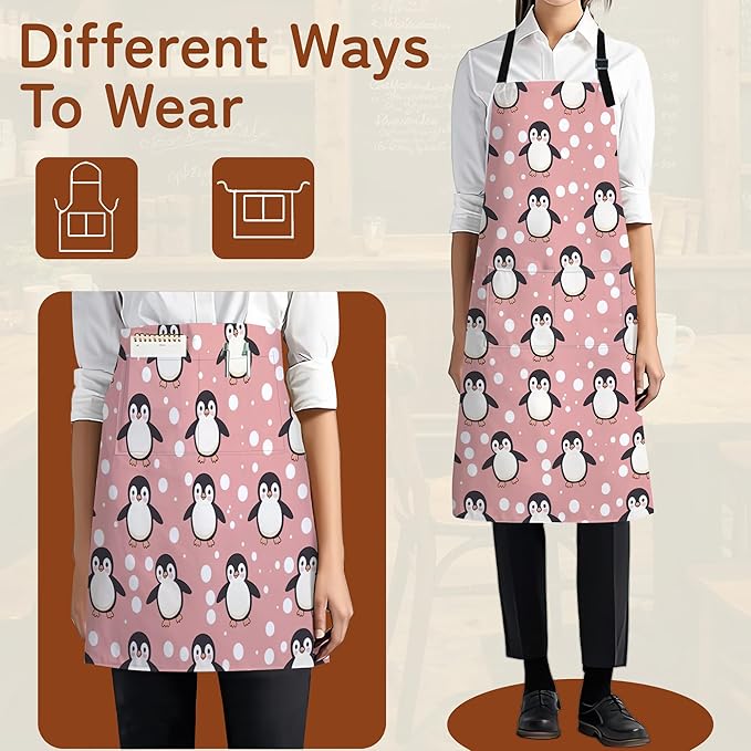 Adjustable Kitchen Apron with Pockets for Women and Men,Soft Chef Apron for Cooking, BBQ, and Grill