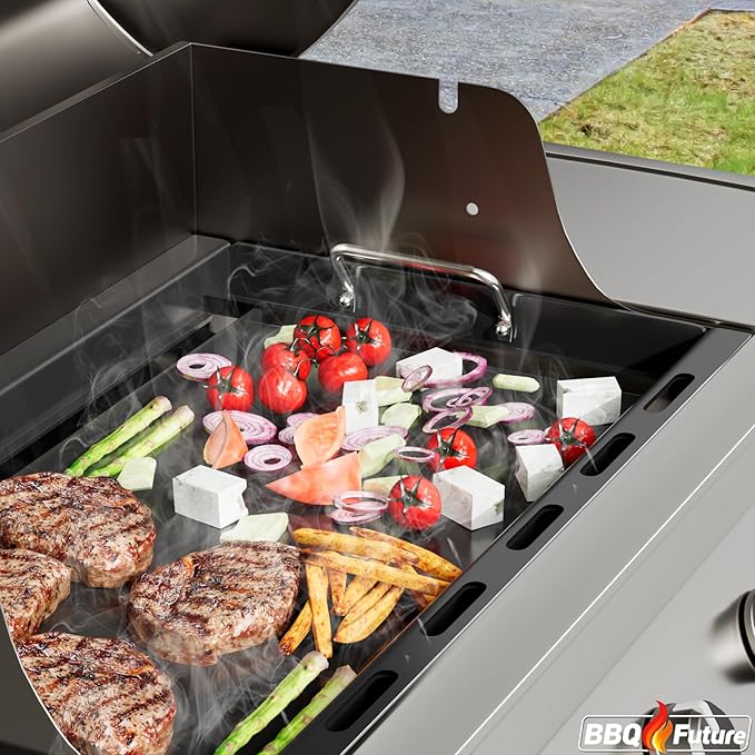 Full Size Griddle Insert with Handles for Weber Spirit 300 Series(2025 Models), Flat Top Grill Insert Replacement Parts for Weber Spirit E310 E325 EP325(2025), Non-stick Carbon Steel, Black