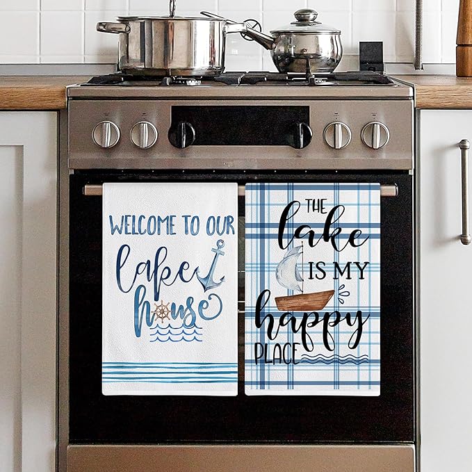 pinata Lake House Decor for The Home, Lake Life Decor, Lake House Gifts, Life is Better at The Lake, Decorative Kitchen Towels, Hand Towels, Tea Towels, Housewarming Gift for New Home