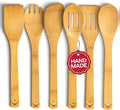Wooden Spoons for Cooking set of 6 – Premium Wooden Spoons and Wooden Utensil set for everyday use – Versatile Cooking utensils set safe for nonstick pans – Durable wooden spoon kitchen utensils set