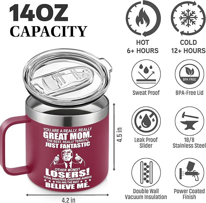 Gifts for Mom from Daughter, Son - Christmas Gifts for Mom, Wife, Women - Moms Birthday Gift Ideas, Cool Birthday gifts for Moms, Mothers - Best mom Mug, Funny moms Coffee Mug 14oz