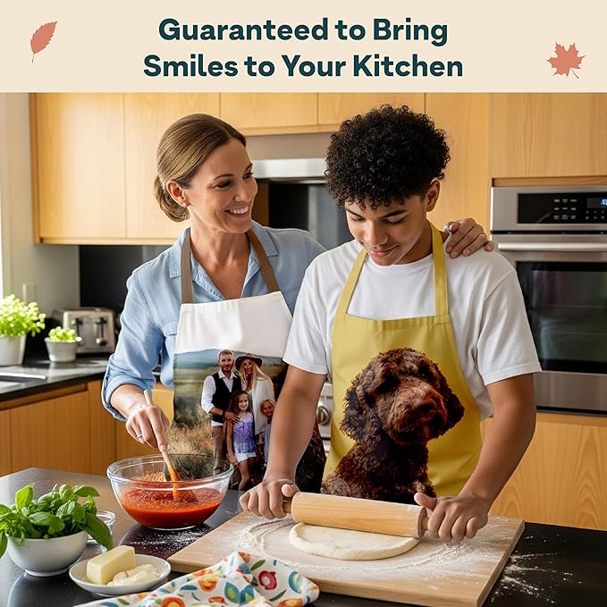 Winslow & Brody Custom Photo Aprons - Ships Next Day - USA Made - Gift for Loved Ones - Chef Apron for Women and Men