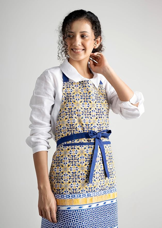 Maison d' Hermine 100% Cotton Apron for women with Pocket Kitchen Chef Apron for Men Cooking Gardening Server Waitress